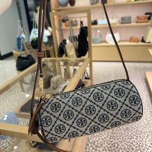 Tory Burch T Monogram Navy Patterned Women's Bag